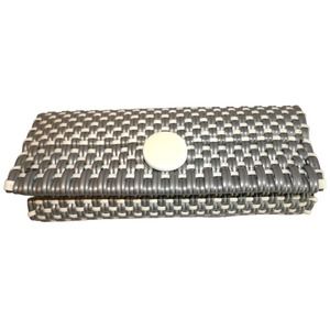 Gray & White Handmade Recycled Plastic Wallet Clutch Handmade Mexico